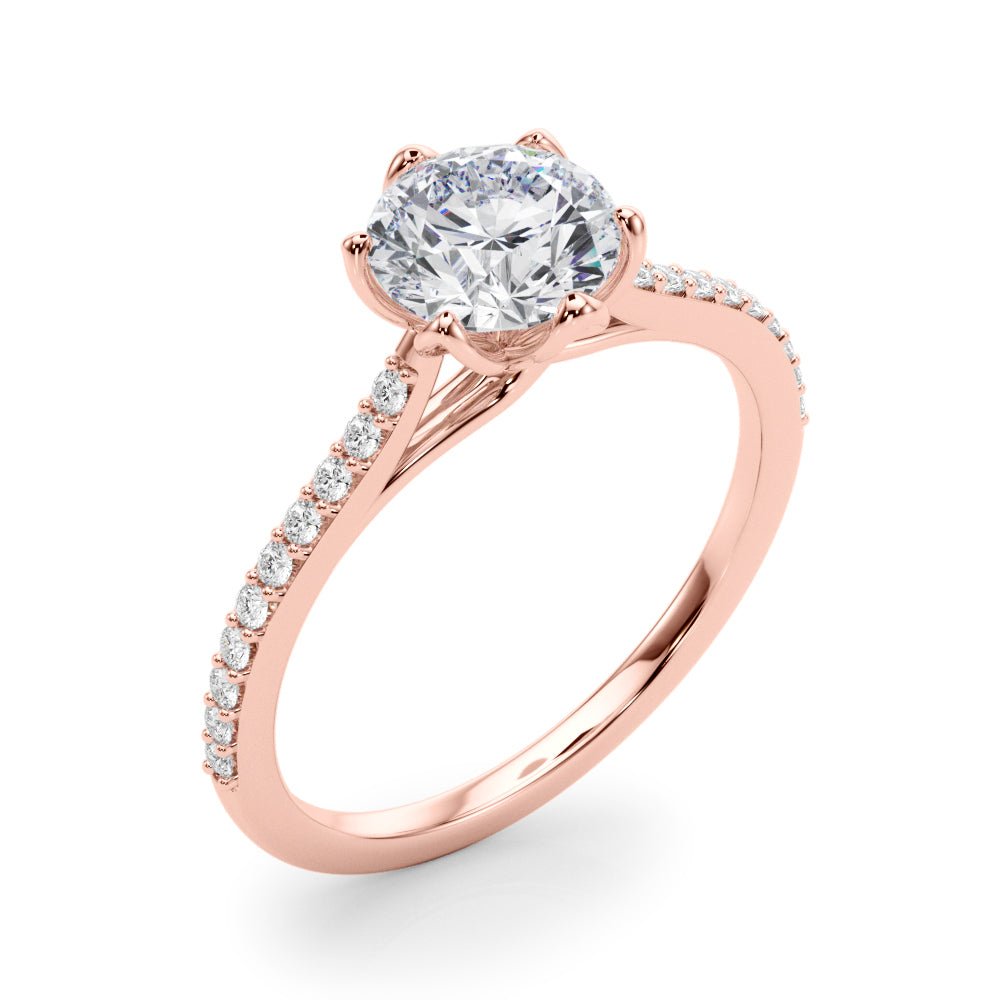 Curfew Collection | the FLORA Ring - 6 prong pave (1/6 ct. tw.)