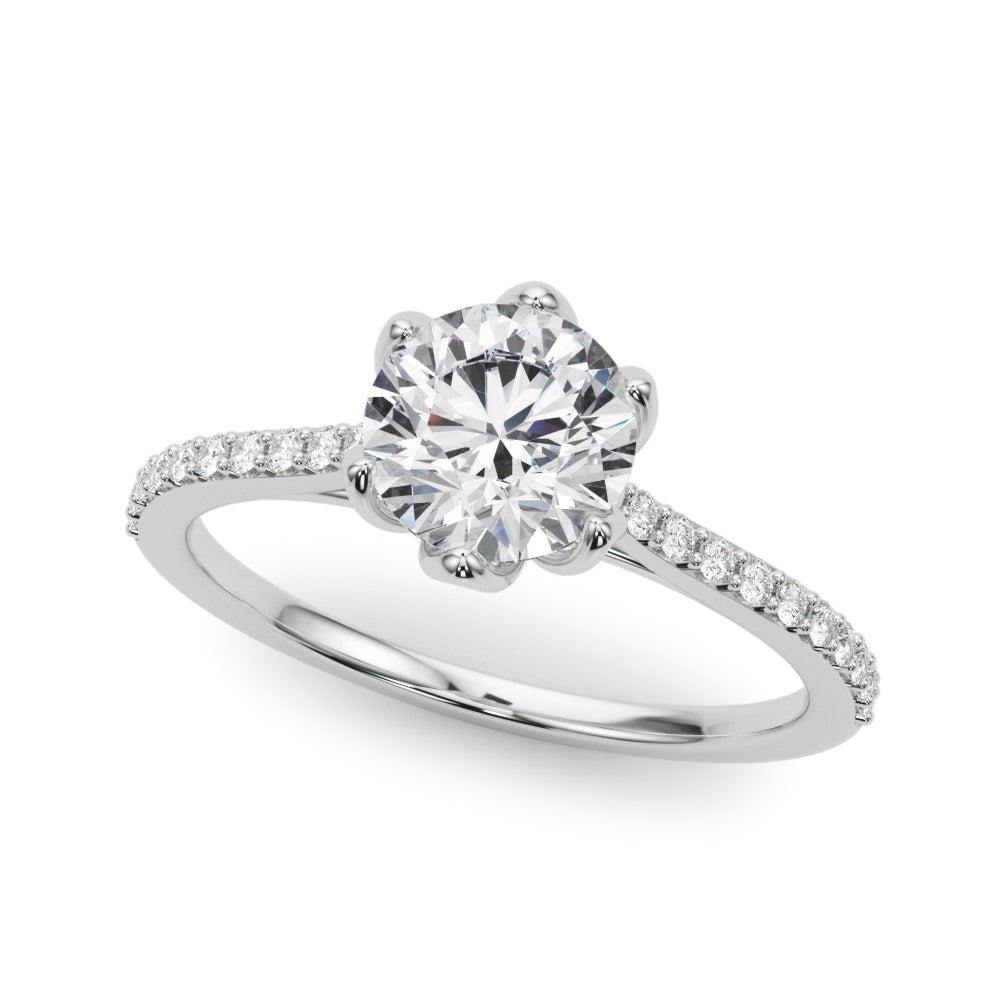 Curfew Collection | the FLORA Ring - 6 prong pave (1/6 ct. tw.)