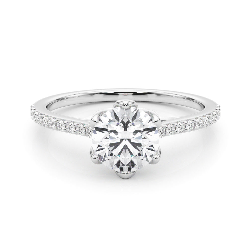 Curfew Collection | the FLORA Ring - 6 prong pave (1/6 ct. tw.)