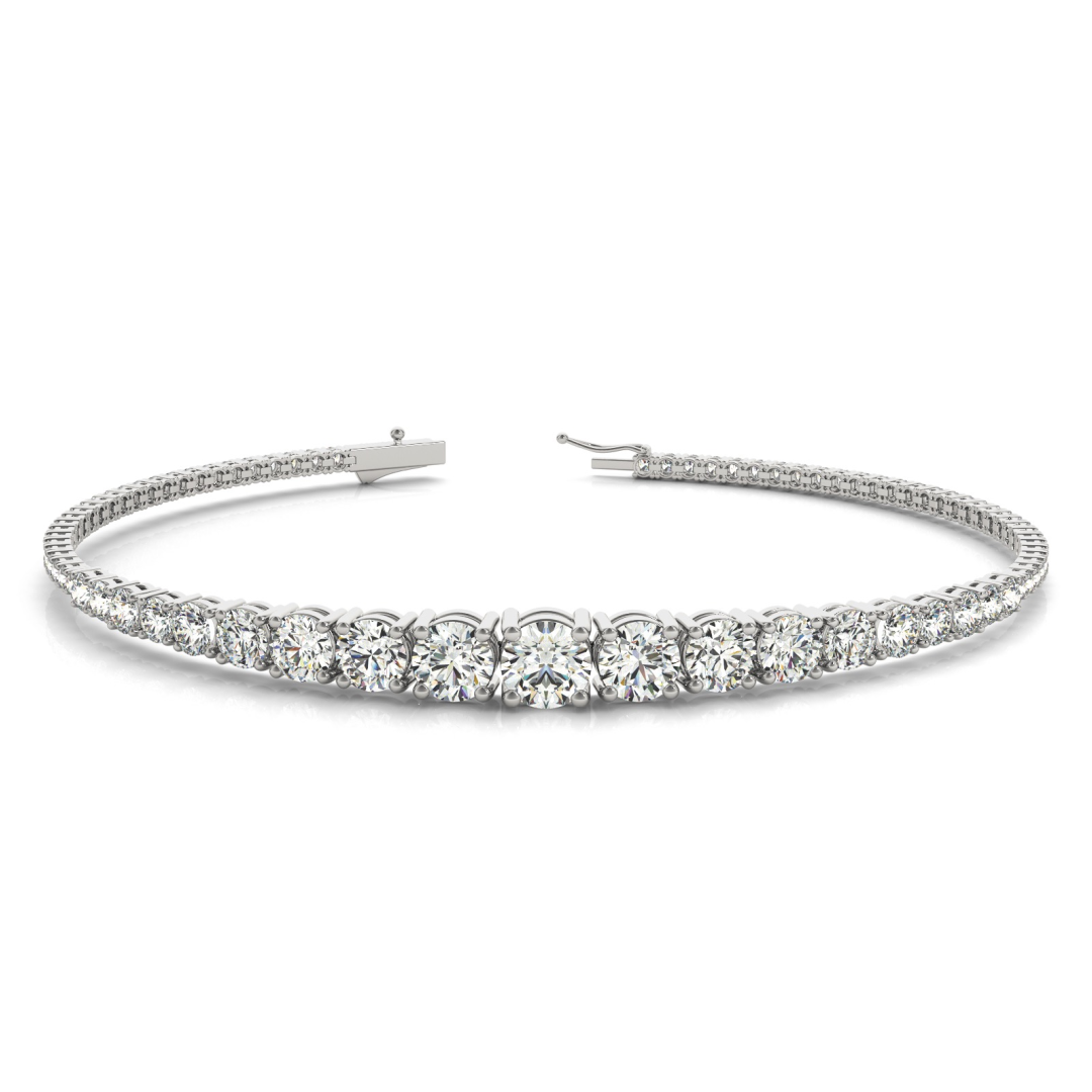 Tennis Bracelet Graduated Prong Set 3.0 carat total weight Graduated